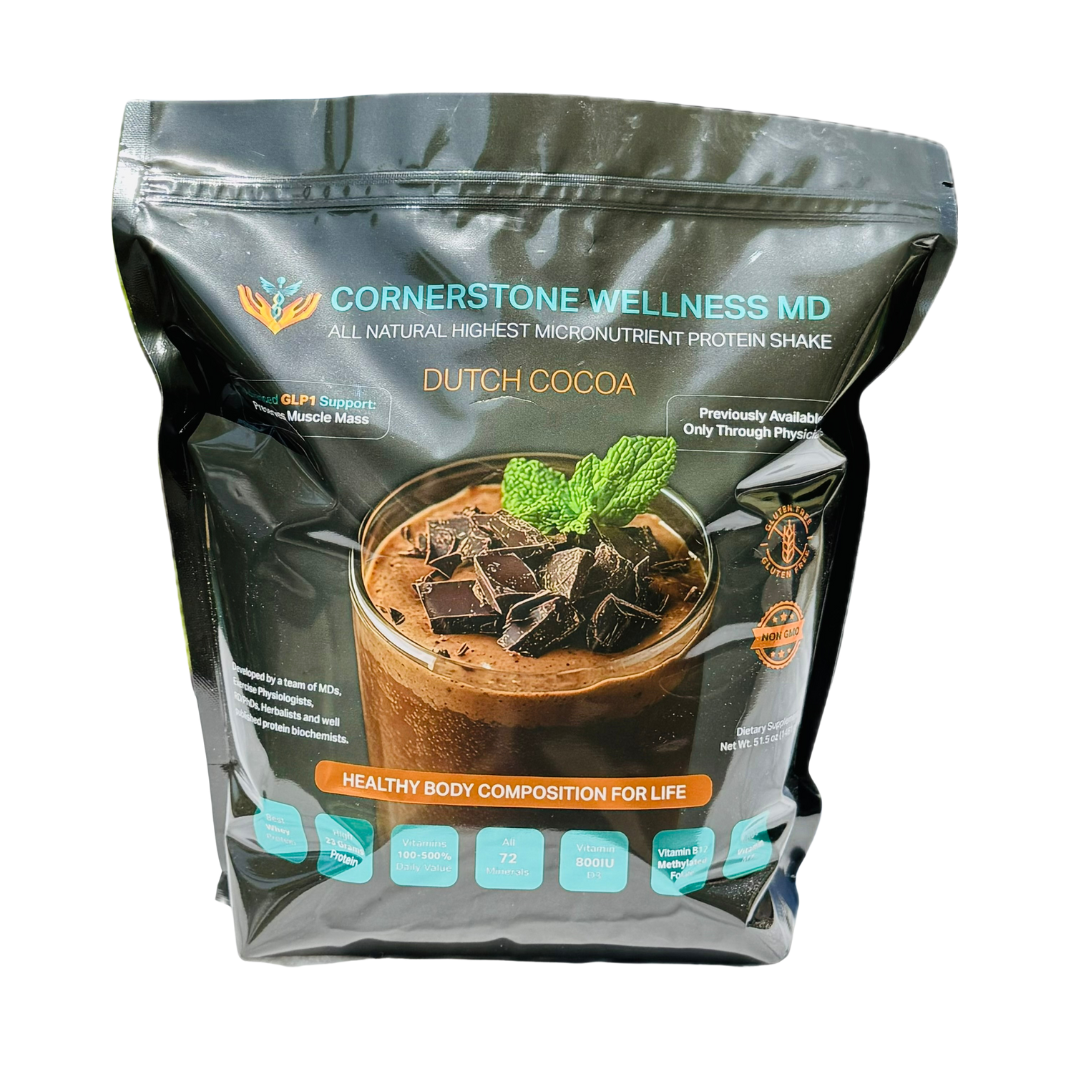 Cornerstone Wellness Chocolate Protein Shake Gusset Bag