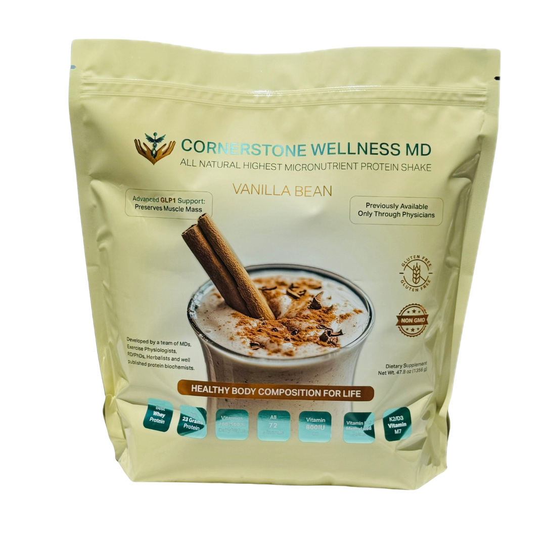 Cornerstone Wellness Vanilla Protein Shake Gusset Bag