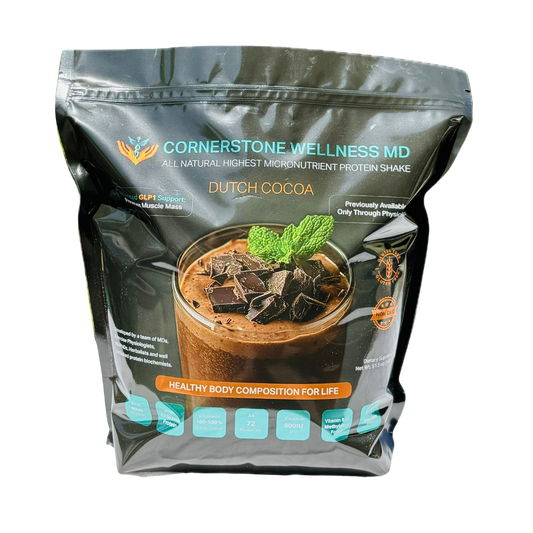 Cornerstone Wellness Chocolate Protein Shake Gusset Bag