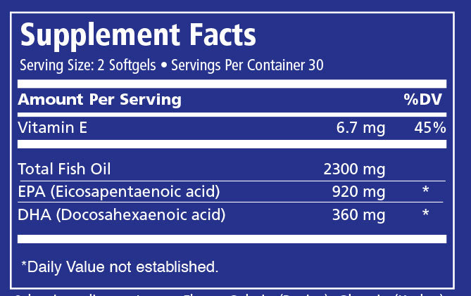 Omega Health Omega3 Supplement Facts